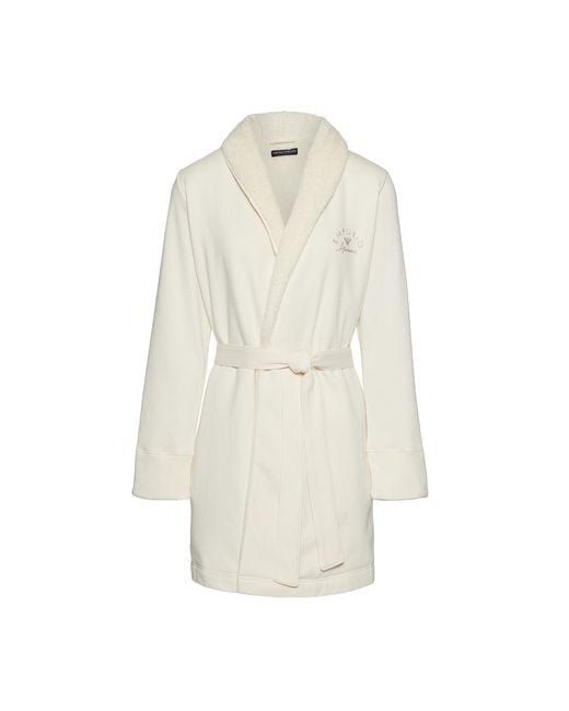 Emporio Armani Ladies Knitted Dressing Gown in White Lyst UK