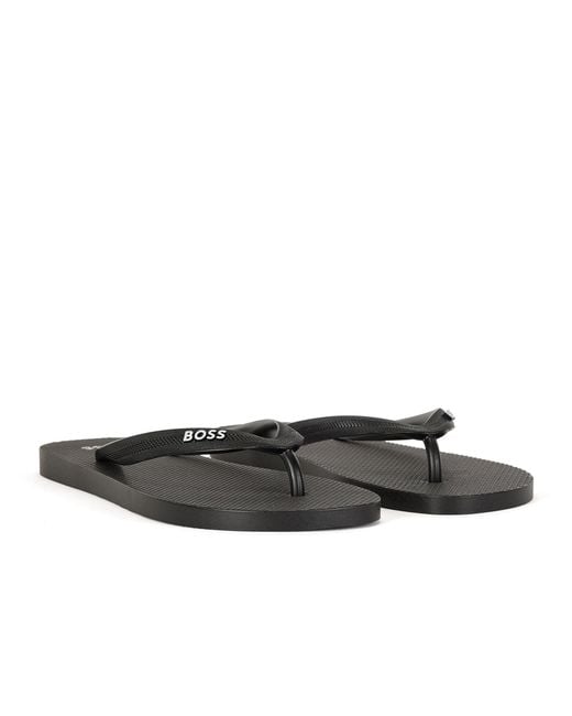 BOSS by HUGO BOSS Pacific_it_thng_digi Flip Flops in Black for Men Lyst