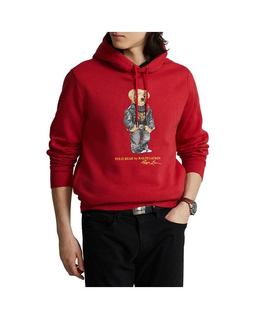 Polo Ralph Lauren Lunar New Year Polo Bear Hoodie Sweater in Red for ...