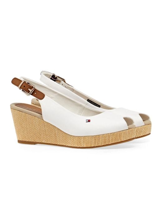 Tommy Hilfiger Iconic Elba Sling Sandals in Ivory (White) - Lyst