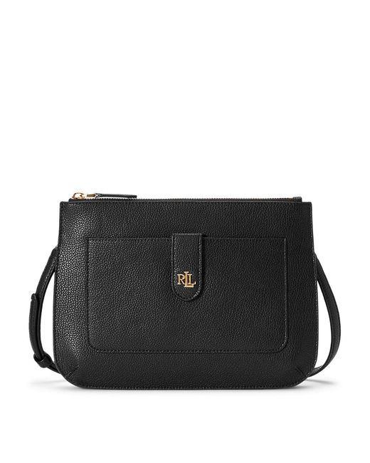 Borsa a Mano Pebbled Leather Medium Jamey Crossbody di Lauren by Ralph ...