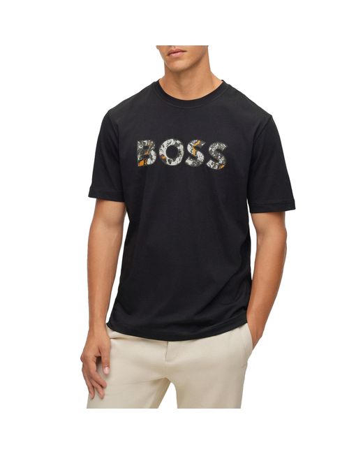 BOSS by HUGO BOSS Cotton Jersey Relaxed Fit With Logo Artwork Short ...