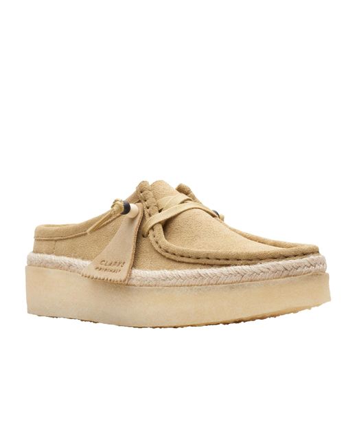 Clarks Suede Wallabee Cup Lo Shoes in Natural | Lyst UK