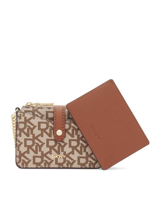 DKNY Thomasina Micro Mini Crossbody Wallet in Brown Lyst