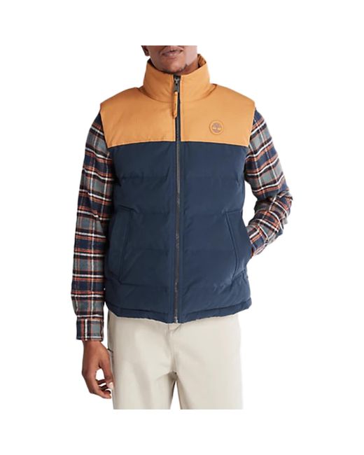 Timberland Dwr Welch Mountain Puffer Vest Gilet in Blue for Men | Lyst UK