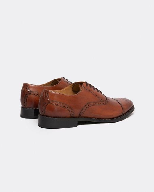 Oliver Sweeney Red Moycullen Antiqued Calf Leather Semi Brogue Shoes for men