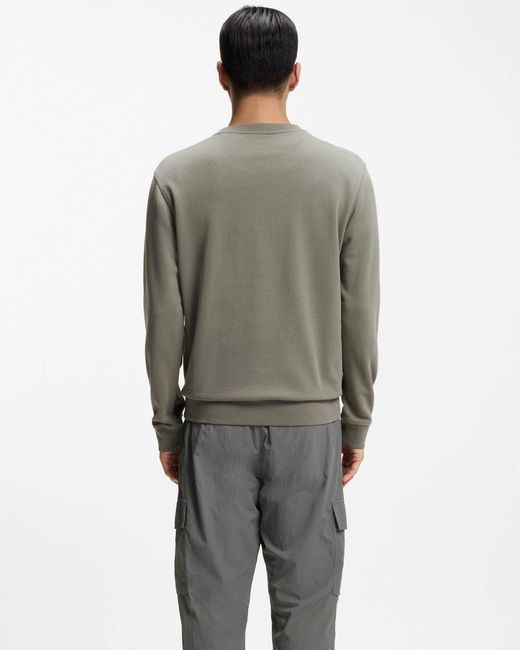 Boss Gray Westart Crew Neck Sweatshirt With Logo Patch for men