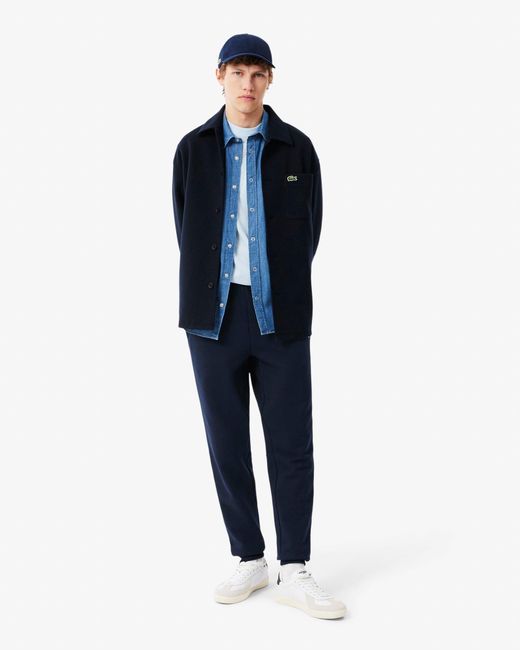 Lacoste Blue Tapered Fit Fleece Sweatpants for men