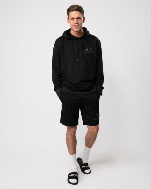 Armani Exchange Black 3d A|x Logo Pullover Hoodie for men