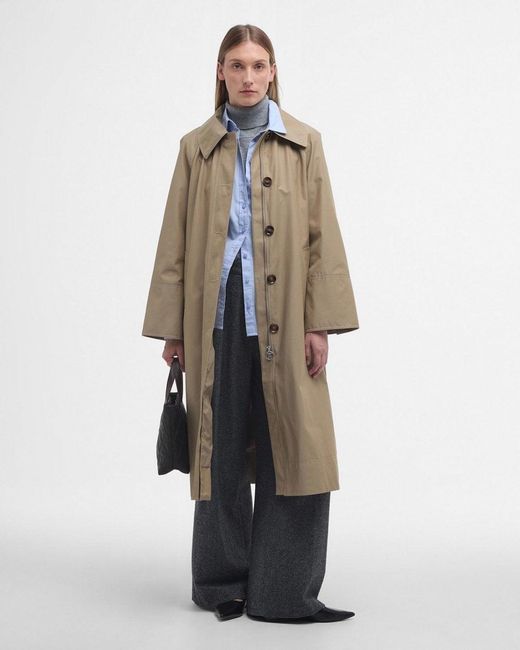 Barbour White Beatrix Showerproof Trenchcoat