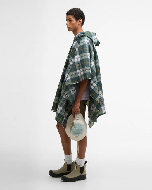 Barbour Green Tartan Showerproof Poncho