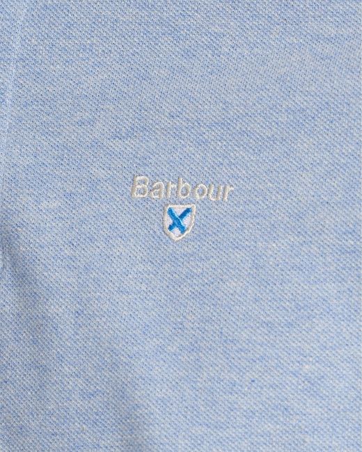 Barbour Blue Tartan Pique Polo for men