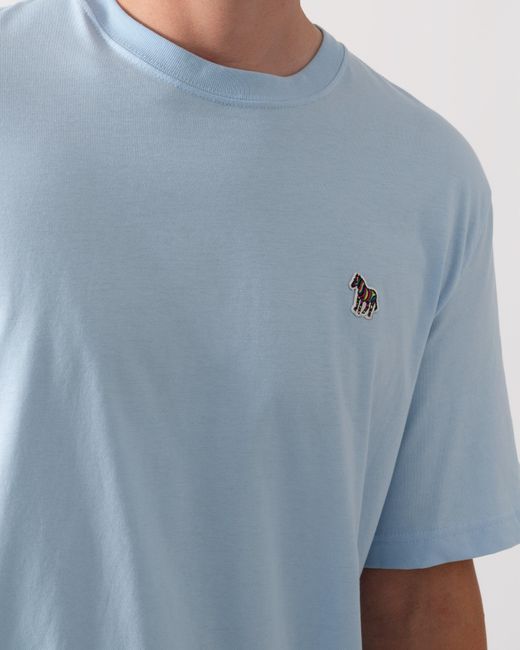 Paul Smith Blue Ps Regular Fit Cotton Zebra Logo T-Shirt for men