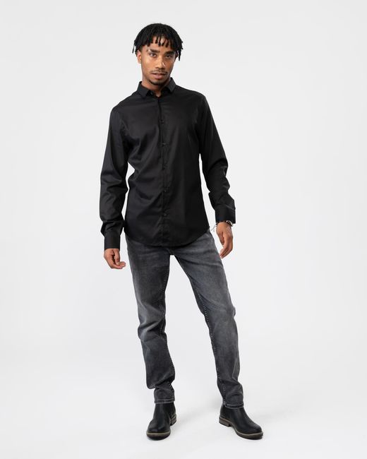 Armani Exchange Black Long Sleeve Bi-stretch Shirt for men