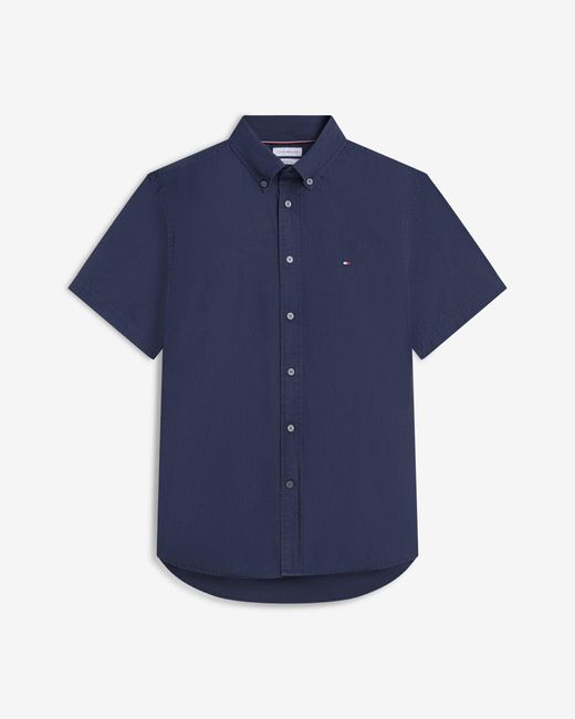 Tommy Hilfiger Blue Gmd Poplin Short Sleeve Shirt for men