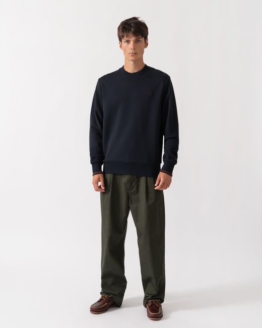 Fred Perry Blue Crew Neck Sweatshirt for men