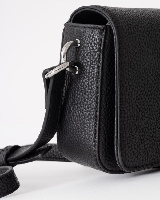Tommy Hilfiger Black Th Emblem Flap Crossover Bag