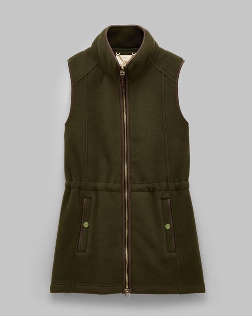 Joules Green Heritage Longline Fleece Gilet