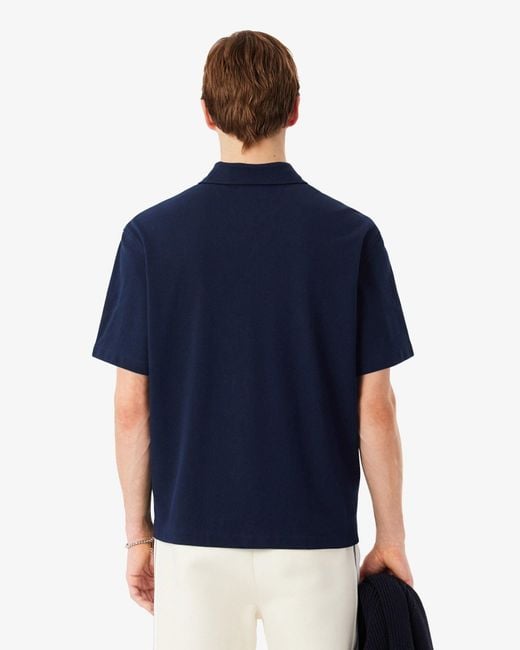 Lacoste Blue Relaxed Fit Short Sleeved Piqué Shirt for men
