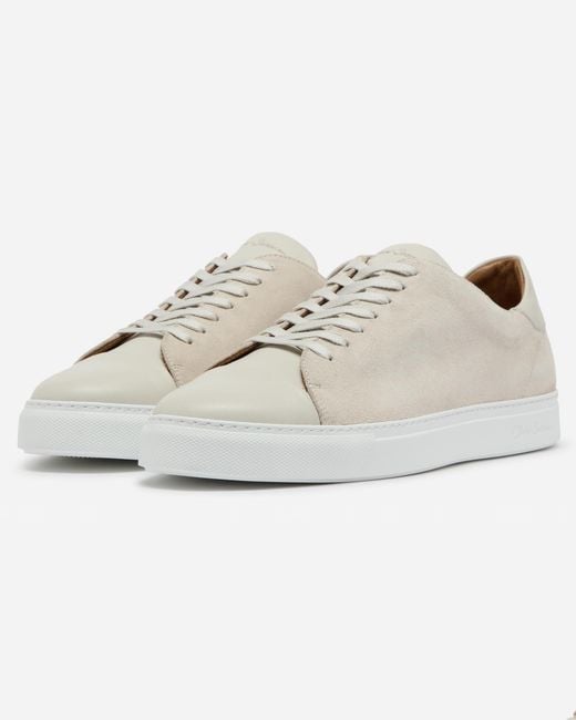 Oliver Sweeney White Capelo Calf Suede Cupsole Trainers for men