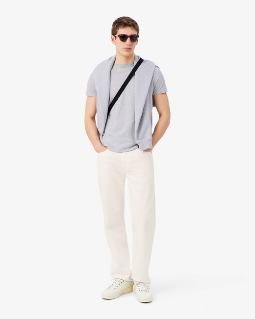 Lacoste Gray Crew Neck Pima Cotton Jersey T-Shirt Size: S for men