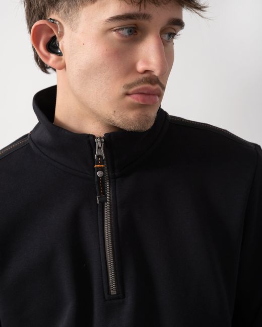 Parajumpers Black Broad Peak 1/4 Zip Sweatshirt for men