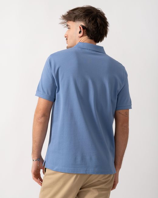 Gant Blue Regular Fit Short Sleeve Shield Logo Pique Polo for men