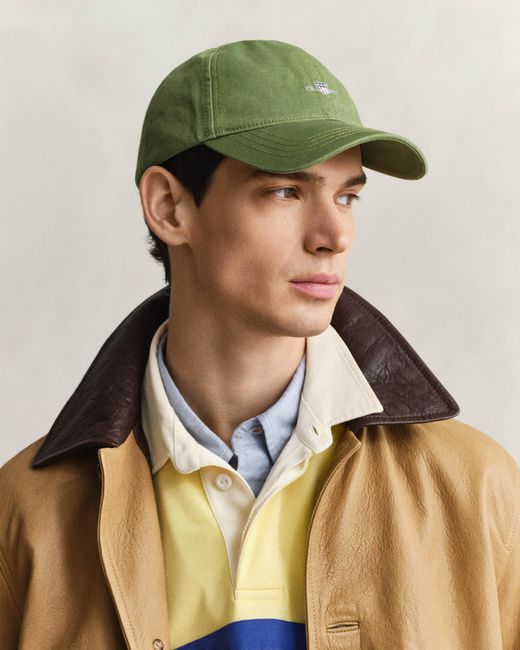 Gant Green Shield Logo Cotton Twill Cap for men