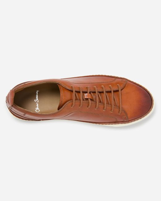 Oliver Sweeney Brown Lopes Leather Cupsole Trainers for men