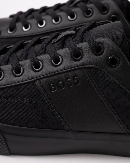 BOSS Aiden Tenn Trainers 50536508 in Black for Men | Lyst