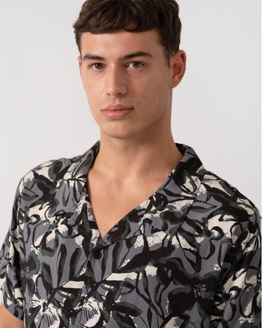 Boss Black Short Sleeve Floral Print Beach Shirt for men