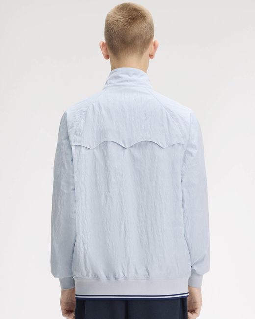 Fred Perry Blue Crinkle Harrington Jacket for men