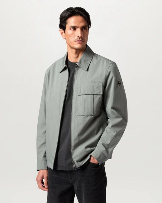 Belstaff Gray Cargo Overshirt for men