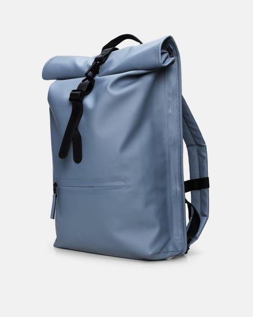Rains Blue Rolltop Rucksack