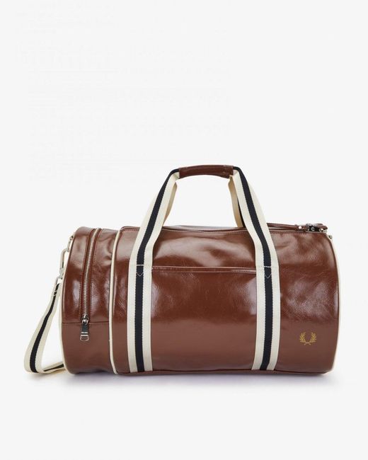 Fred Perry Brown Classic Barrel Gym Bag for men