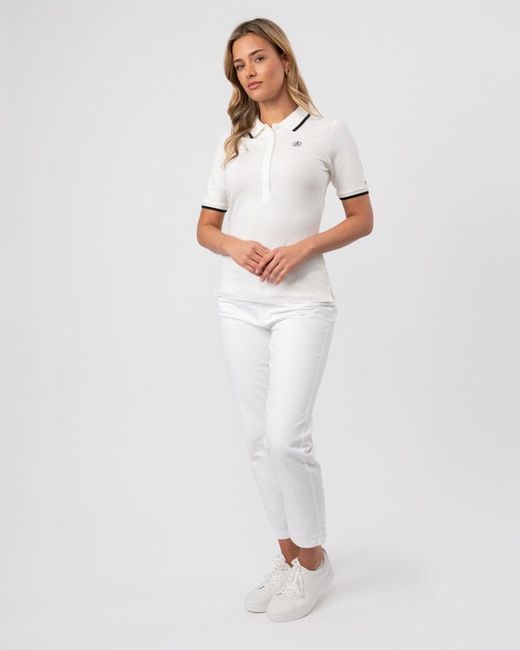 Tommy Hilfiger White Tipped Lyocell Slim Polo