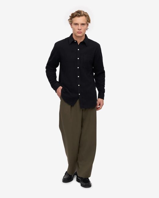 COLORFUL STANDARD Black Organic Flannel Shirt for men