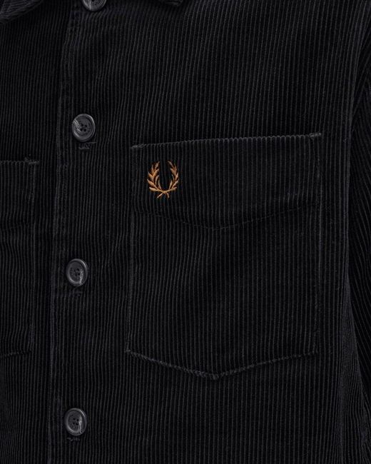 Fred Perry Black Corduroy Overshirt for men