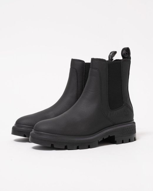 Timberland Black Cortina Valley Mid Chelsea Boots Colour: Jet