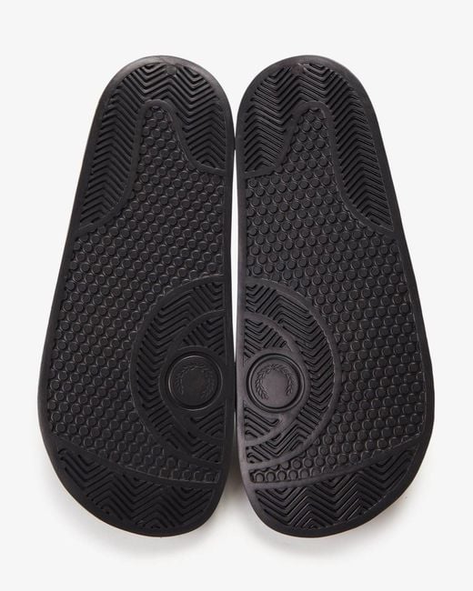 Fred Perry White Branded Slider for men