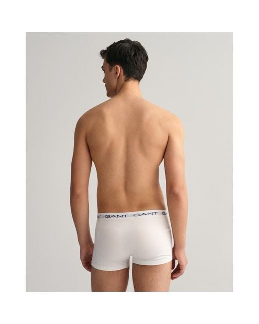 Gant White 3-pack Cotton Jersey Trunks for men