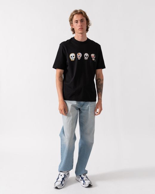Paul Smith Black Ps Casual Fit Skulls T-Shirt for men