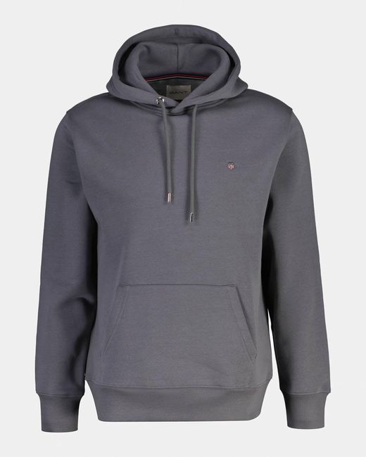Gant Gray Regular Fit Shield Logo Pullover Hoodie for men