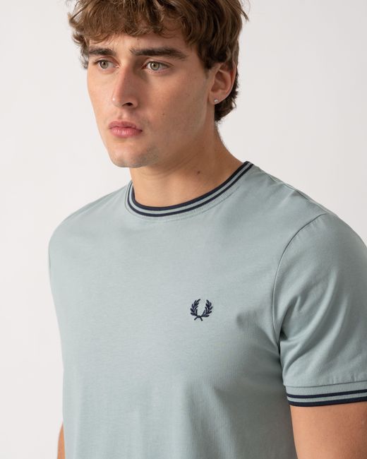 Fred Perry Gray Twin Tipped T-Shirt for men