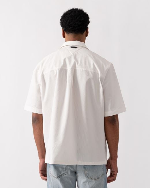 Tommy Hilfiger White Performance Seersucker Short Sleeve Shirt for men