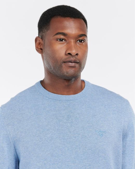 Barbour Blue Pima Cotton Crew Sweatshirt for men