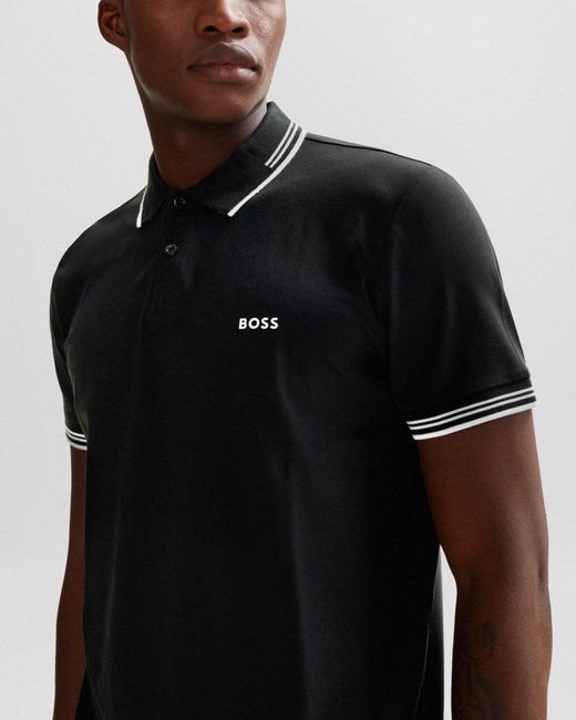 Boss Black Paul Short Sleeve Polo Shirt With Contrast Tipping Nos for men