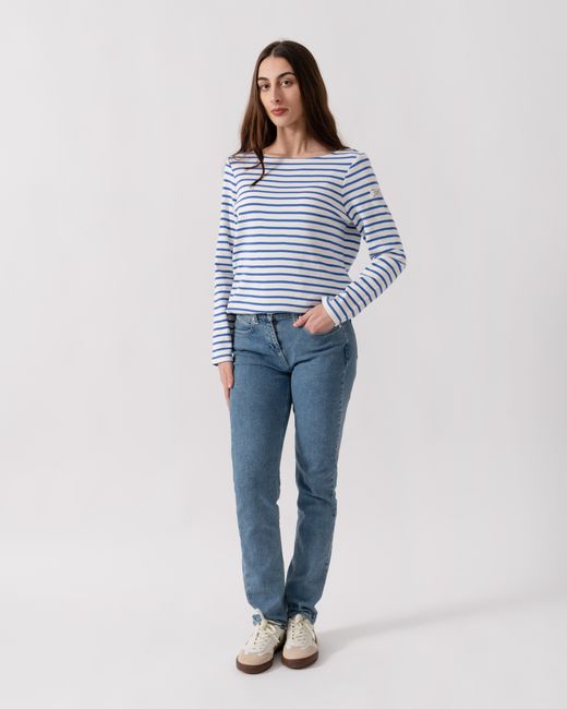Joules Blue New Harbour Striped Breton Top