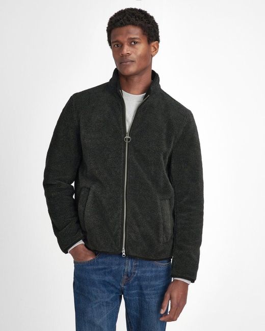 Barbour Black Belford Fleece Jacket Mix, Size: L for men