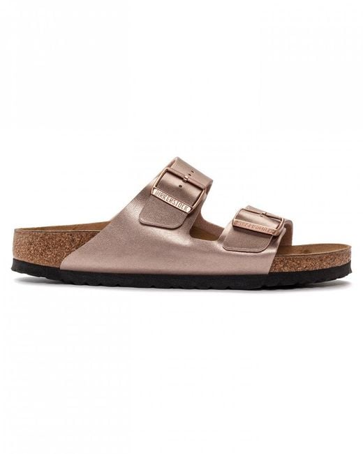 Birkenstock Brown Arizona Birko-Flor Metallic Sandals